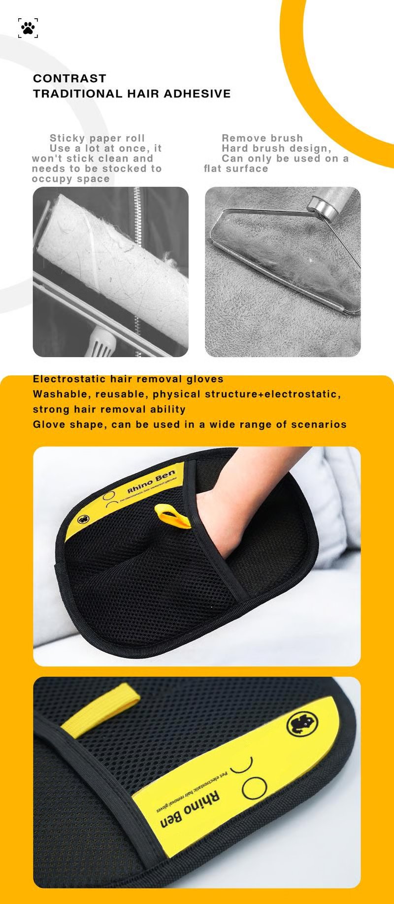 ✨Last Day 50% OFF - Pet hair remover Electrostatic gloves