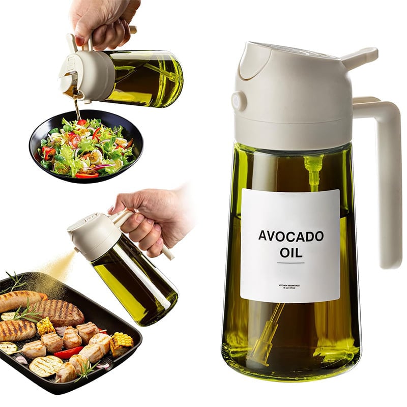 💕2 in 1 Glass Oil Sprayer & Dispenser🔥